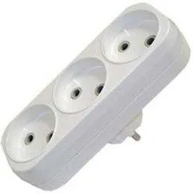 Разветвитель 3 гнезда без заземл. плоский 10А UNIVersal А203