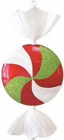 502-242, Елочная фигура Леденец, 102 см, цвет белый, красный и зеленый