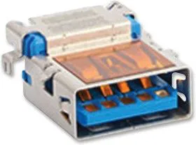 48397-0003, Разъем USB, USB Типа A, USB 3.0, Гнездо, 9 вывод(-ов), Монтаж в Сквозное Отверстие, Прямой Угол