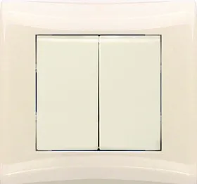 V01-12-V21-S (Выключатель 2-кл. (крем), в сб. Magenta)