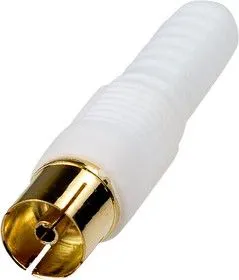 4-003HQG WH, раз.телевизионный гнпласт.позол.на каб.винт белый HQ