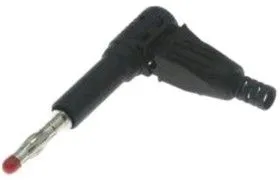 25.504.2, Штекер банан для мультиметра черный закрытый угловой 32A