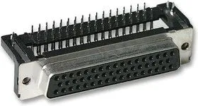 09 66 552 7611, Разъем D Sub, Standard, Гнездо, Серия Snap In, Ground Contact, 50 контакт(-ов), DD, Пайка