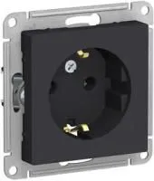Механизм розетки 1-м СП ATLAS DESIGN с заземл. 16А карбон SchE ATN001043