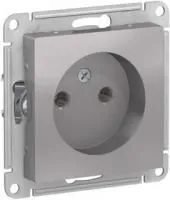 Механизм розетки 1-м СП ATLAS DESIGN без заземл. 16А алюм. SchE ATN000341