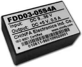 FDD03-15S4A, DC/DC преобразователь, 3Вт, вход 9-36В, выход 15В/200мА