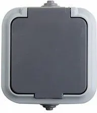 78-0523, Розетка штепсельная влагозащищенная открытой установки IP54 без заземления 16 А
