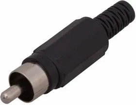 14-0404, Разъем штекер RCA чёрный пайка