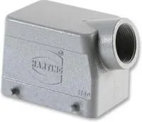 09 20 032 1520, Разъем для тяжелых условий, PG21 ввод сбоку, 4 штыря, низкопрофильный, Hood, Side Entry