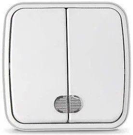 Выключатель 2-кл. ОП Электра 10А IP20 с подсветкой бел. Союз 0030