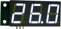 SVH0001UW-100, Цифровой встраиваемый вольтметр 0..99,9В, ультра яркий белый индикатор
