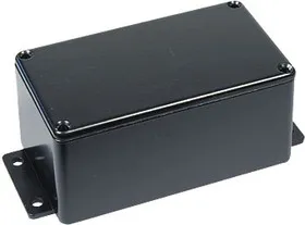 B015MFBK, Корпус для РЭА 114x64x55мм, металл, с крепежным фланцем, черный