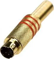 1-412G, раз.mini DIN 4 pin (s-vhs)штмет.позол.на каб.3 полосыкрас.