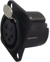 NC4FD-LX-BAG, Аудио разъем XLR, 4 контакт(-ов), Гнездо, Монтаж в Панель, Контакты с Покрытием из Серебра