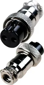 1-561-2, разъем MIC 2 pin гнездо металл на кабель