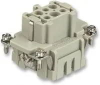 09 33 006 2716, Разъем для тяжелых условий, 6+PE сигнал, Серия Han ES, Insert, 7 Contacts, 6B, Гнездо