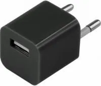 18-1910, Сетевое зарядное устройство Квадрат USB (СЗУ) (1000 mA) черное