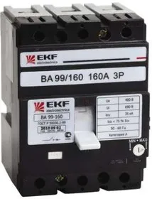 Выключатель авт. 3п ВА-99 160/80А EKF mccb99-160-80