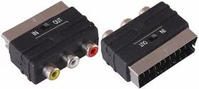 17-1063, Переходник SCART - 3гн.RCA (с переключателем)
