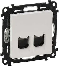Механизм розетки комп. 2-м Valena Life RJ45 CAT.5E UTP с лицевой панелью бел. Leg 753441