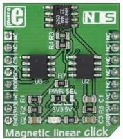 MIKROE-3274, Add-On Board, Magnetic Linear Click Board, HCM1501 Magnetic Position Sensor, MikroBUS