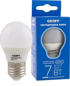 LED-Sphere-E27-7W40, Лампа светодиодная шар 7Вт, 220В, матовая