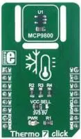 MIKROE-2979, Add-On Board, Thermo 7 Click Board, Temperature Sensor IC, -55C To +125C, MikroBUS