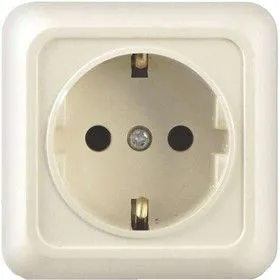 Розетка 1-м ОП Олимп 16А с заземл. беж. UNIVersal Б-О0028