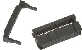 IDC-20F (DS1016-20), Розетка 2.54мм на шлейф 20 pin с фиксатором кабеля
