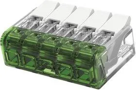 5-2834245-1, Изоляционный колпачок, 5 позиций, Обжим, 24 AWG, 14 AWG, 4 мм, Зеленый