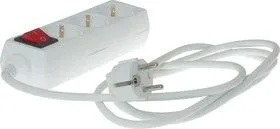 DL-MK-3-2 (SV-55035-2), Удлинитель сетевой, 3 розетки, заземление, выключатель, 2м