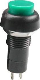 PBS-11A green, Кнопка с фиксацией ON-OFF (1A 250VAC), зеленая (SPA-101A4)