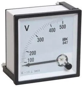 Вольтметр Э47 96х96мм 500В кл. точн. 1.5 ИЭК IPV20-6-0500-E