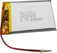 LP383450-PCM, Аккумулятор литий-полимерный (Li-Pol) 650мАч 3.7В, с защитой, PoliCell