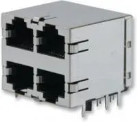 5569260-1, Модульный разъем, Cat5, Modular Jack, 2 x 2, Stacked, 8P8C, Cat5, Монтаж в Сквозное Отверстие