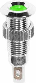 36-4723, Индикатор металл 8 220В подсв/зеленая LED