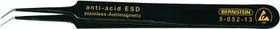 5-052-13 SMD, Пинцет прецизионный антистатический, 110мм, изогнутый