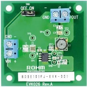 BD9E101FJ-EVK-001, Оценочная плата, одиночный синхронный понижающий DC/DC преобразователь, 7В-36В вход, 1.0А