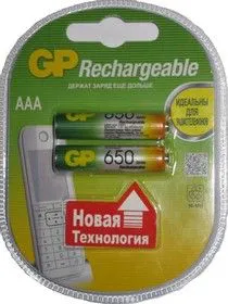 65AAAHC(HR03/ААА), Аккумулятор для радиотелефонов никель-металлгидридный NiMH 650mAh (2шт) 1.2В