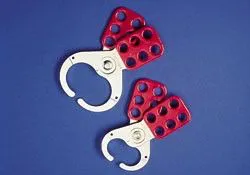 Стальной замковый множитель с виниловым покрытием, цвет - красный, ширина захвата 38 мм, в упаковке 12 шт.