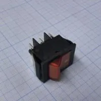 IRS-202-2B7, Переключатель красный с подсветкой ON-ON (15A 250VAC) DPDT 6P