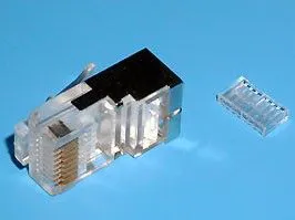 TP8P8C-S-P5, Вилка сетевая RJ45, 5 CAT, со вставкой, экранированная, для одножильного кабеля