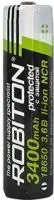 ROBITON 3.4/Li18650 (NCR18650B) с защитой PK1, Аккумулятор