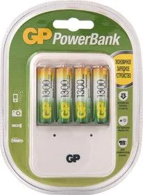 PB420GS130-2CR4, Устройство зарядное GP + 4 AA (1300мА*ч)