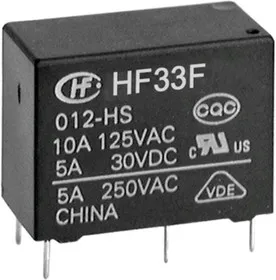 HF33F/012-ZST, Реле 1пер. 12VDC/ 3A, 250VAC