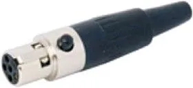 MC-901-3P-EN, Разъем Mini-XLR 3 конт. гнездо на кабель, метал. корпус с пластик. амортизат., под пайку