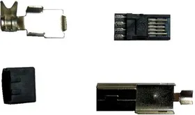KLS1-232-5P (MiniUSB-B), Вилка на кабель, 5 pin (4 контакта)