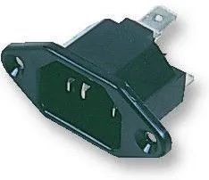 520-0000-95, Разъем ввода питания, Штекер, 250 В AC, 10 А, Монтаж в Панель, Пайка