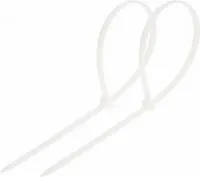 07-0202, Хомут-стяжка кабельная нейлоновая 200 x7,6 мм, белая, упаковка 100 шт.