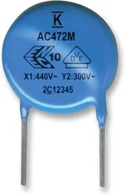 C901U102MZWDBA7317, Керамический подавляющий конденсатор, диск, 1000 пФ, серия 900, 20%, X1 / Y2, 440 В, 300 В